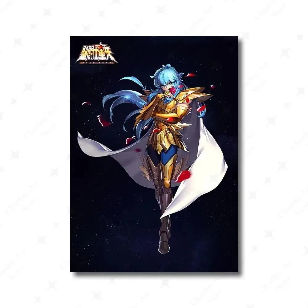 Stampa di Poster Classico Anime Giapponese Saint Seiya Cartone Animato Vergine Cavaliere d'Oro Pittura su Tela Arte da Parete Immagini Soggiorno Decorazione Casa