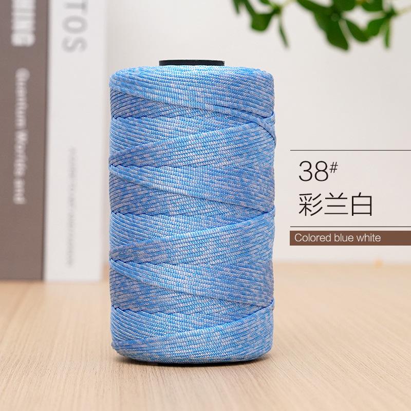Mercerized Cotton And Linen Flat Belt Thread Light Body Ice Silk Thread Hand Crocheted Diy Hook Bag Hat Seat Cushion Hollow Thread