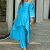 Irregular Long-Sleeve Wide-Leg Pantsuit Irregular Long Sleeve Loose Pants Suit