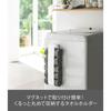 [Yamazaki] Tower Magnetic Towel Storage, Towel Stacker, Towel Holder, Black, 3618, Approximately 8 x 7.5 x 40cm