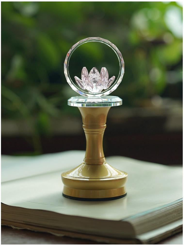 2025 Rechargeable Pink Crystal Lotus LED Buddha Night Lamp