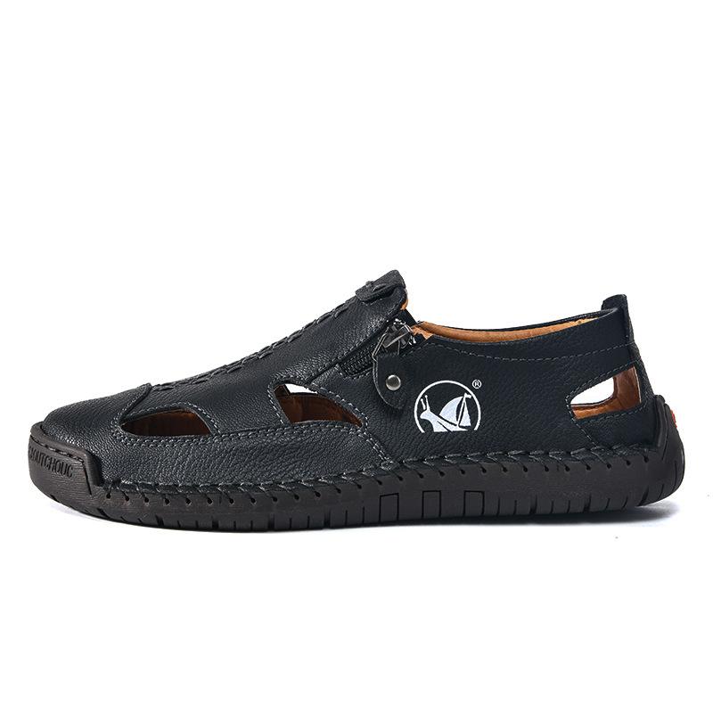 2025 Summer Popular Men's Shoes Breathable Men's Sandals Mesh New Non-slip Soft-soled Casual Leather Shoes Large Size
