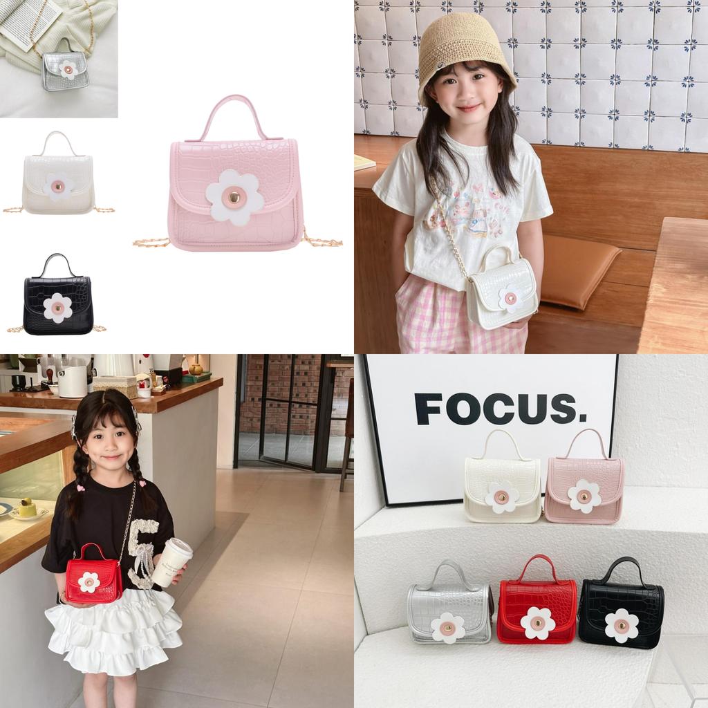 Charming Floral Pattern Mini Crossbody Bag For Kids With Breathable Pu Material