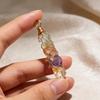 Natural Crystal Pendant Necklace With Rainbow Silk Wrap For Boho Style Jewelry