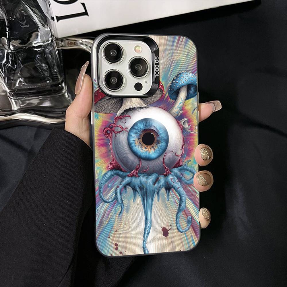 

Страшные Глаза Монстра матовый Чехол для Телефона для iPhone 17 16 15 14 Plus 13 12 11 Pro Max X Xs XR Серебристый Жесткий Чехол iPhone 15pro max