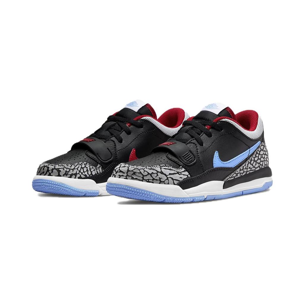 Jordan Legacy 312 Slip Resistant Low top Children's Basketball Shoes Black Blue White Children Aged 3 7 Years Old CD9055-004