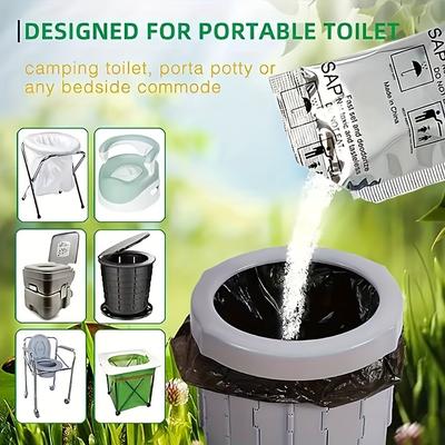55pcs Portable Toilet Gel Packets for Outdoor Camping - Absorbent, Odor-Seal & Portable - Perfect for Hiking, Camping, and Outdoor Adventures