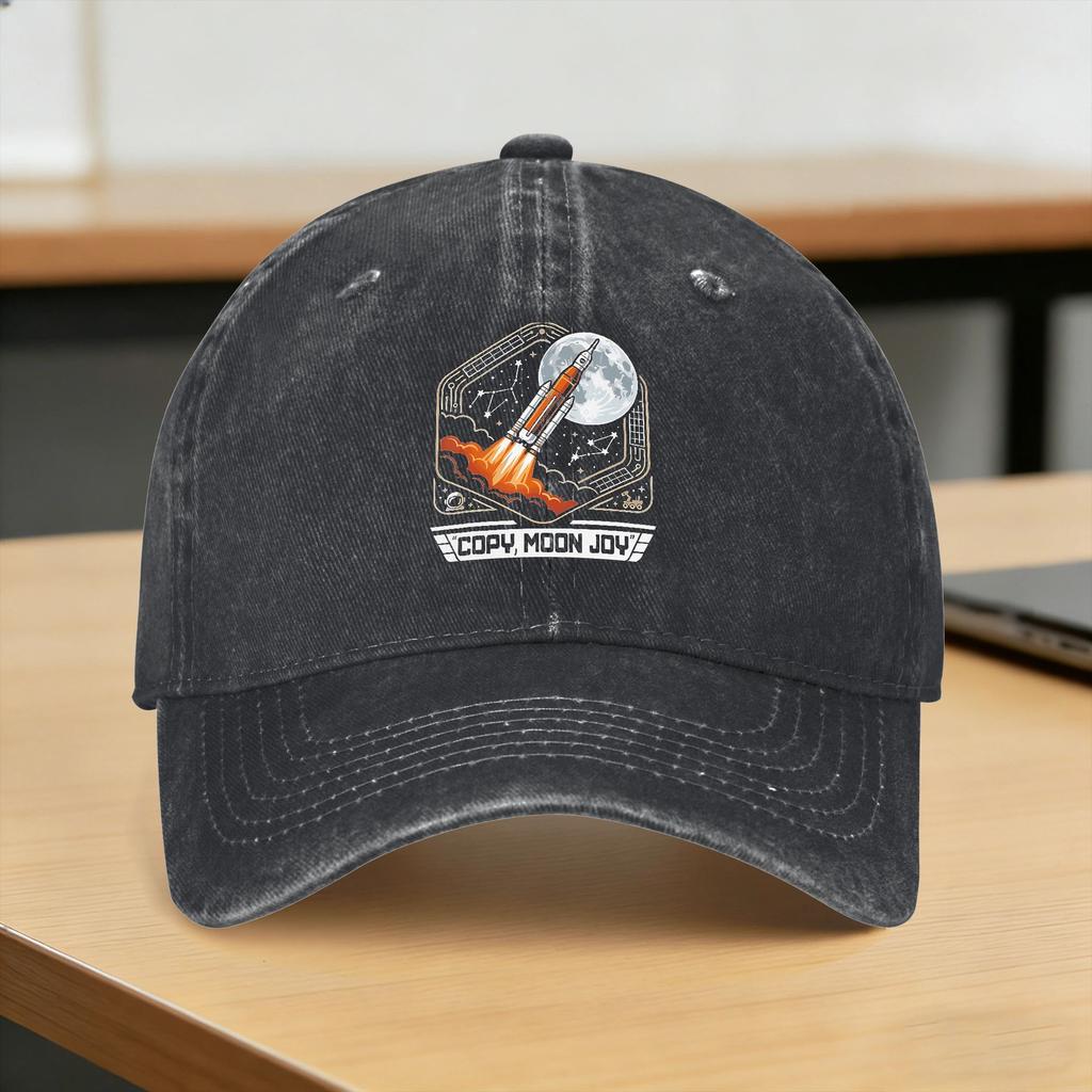 Copy Moon Joy Baseball Cap Sun Artemis II Outdoor Sport Breathable Washed Trucker Hat Unisex Unisex yk Retro Design Snapback Cap