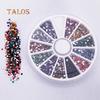 500 Pcs 2.0mm Shinning Tips Rhinestones Gems Round Wheel Manicure Art