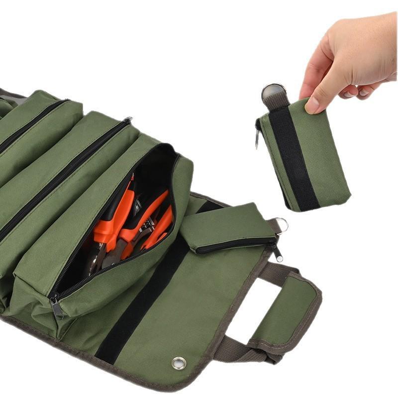 Oxford Cloth Tool Storage Bag – Portable Roll-Up Canvas Tool Bag, Handheld Electrician's Accessory Bag, Hardware & DIY Tool Storage