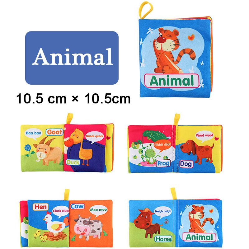 Baby Cloth Book Intelligence Development Soft Learning Cognize Reading Books Early Educational Toys Readings 0-12 Months Rattle