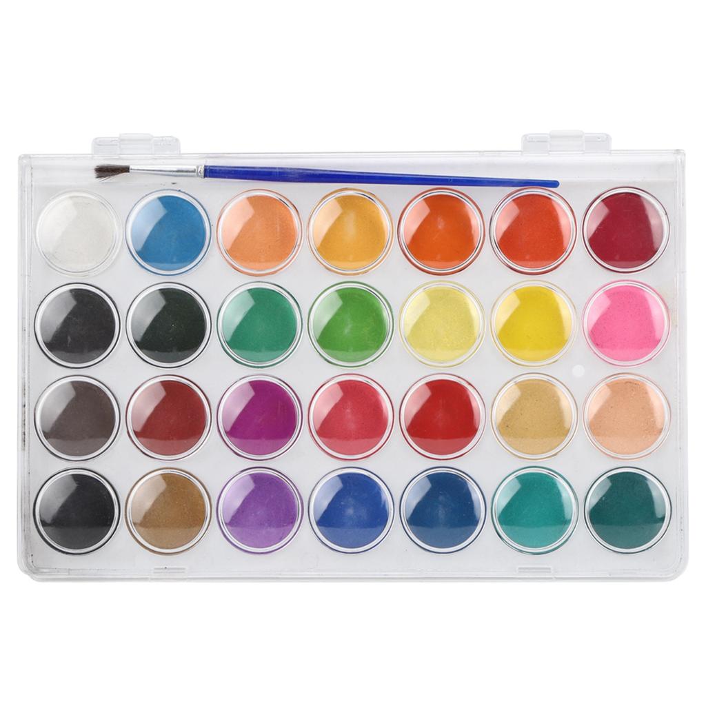 28 Colors Solid Pigment Paints Portable Art Painting Powder Set for Watercolor  Gouache