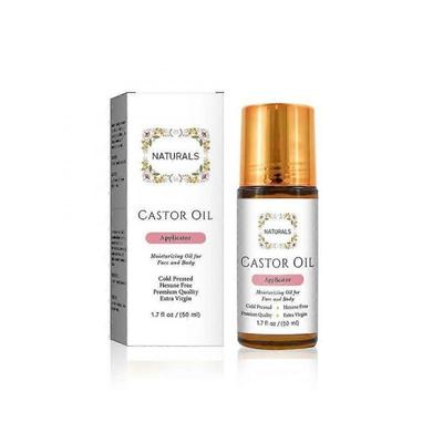 Rizinusöl Roll-On, Rein für Haut, Augenbrauen & Wimpern und weniger Sauerei Rizinusöl-Kompressen, Hexanfrei, Kaltgepresst 1,7 oz (50 ml)