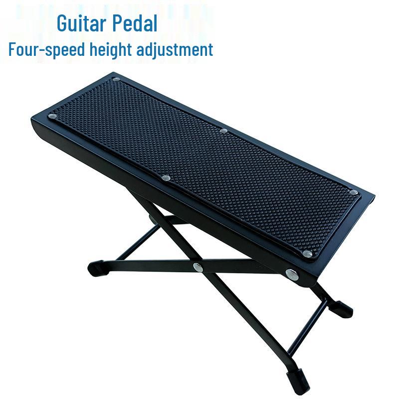 

Height Adjustable Guitar Footstool - 4-Level Folding Foot Pedal for Classical and Folk Instruments. Foot Pedal