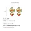 14K Gold Plated Colorful Gemstone Zircon Christmas Bell Stud Earrings 2023