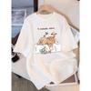 Damen T-Shirt Sommer Die Katze, die immer schlafen will Muster Drucke T-Shirt Rundhals Weiche Lockere Oberteile Basic Damenkleidung