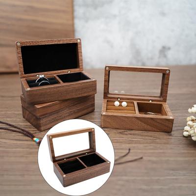 Elegante Holz-Schmuckschatulle zur Organisation von Ohrringen und Ringen