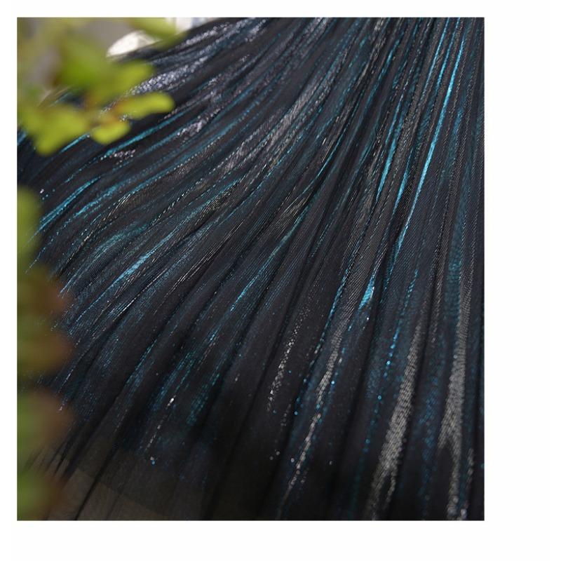 Slim Skirt Midi Length Women's Versatile High-waisted Puffy Pleated Skirt