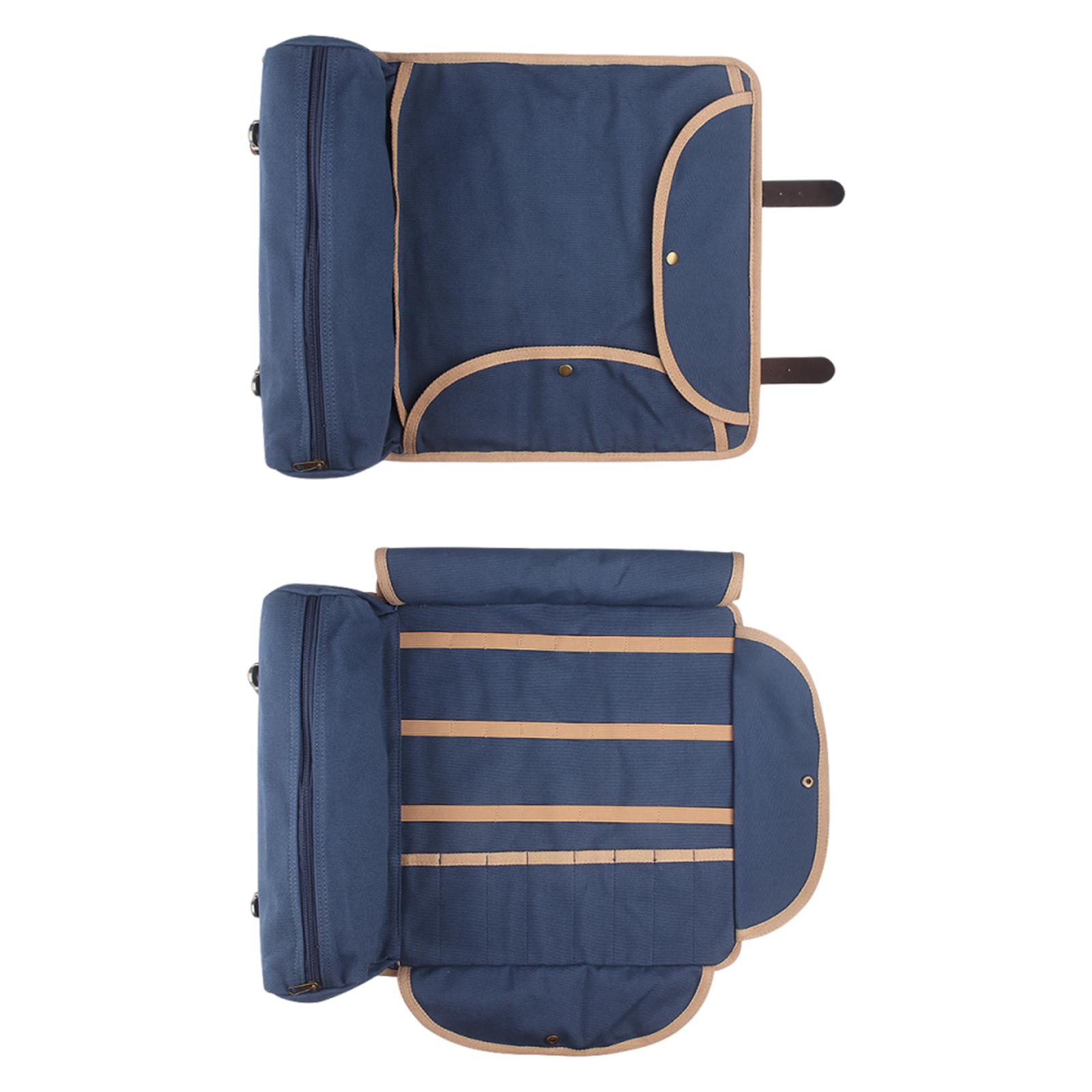 

Roll Up Traveling Bar Bag (Without Tools) with Shoulder Strap Bartender Kit Travel Bag for Carrying Cocktail Shaker Set синий