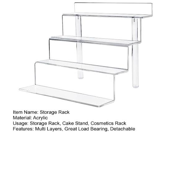 Raft de depozitare pentru birou, transparent, mai multe straturi, cu suport de încărcare mare, raft detașabil pentru afișaj, pentru ochiuri pentru degete, organizator de parfumuri, produse cosmetice pe niveluri