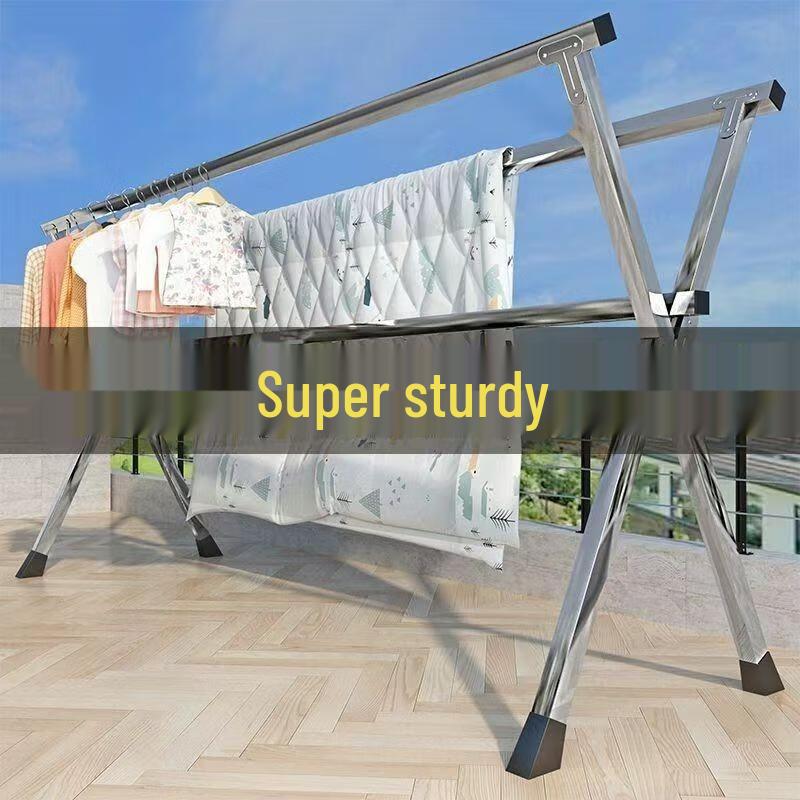 Miflame 1.6m Three-Rod Foldable Clothes Drying Rack