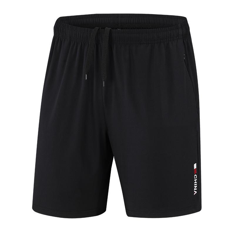 Unisex Quick-Dry Ice Silk Elastic Sports Shorts for Running, Fitness & Basketball 4XL (Unisex) чёрный
