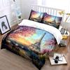 Eiffel Tower With Spring Riverside Scene Duvet Cover Set With 3D Printing Design Soft Polyester Bedding Set All-Season Comfort