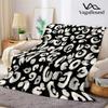 Schwarz Weiß Abstrakte Punkte Flanelldecke Warm Weich Halloween Weihnachten Sofa Warm Gemütlich Dekoratives Dekor Geschenk für Alle Jahreszeiten