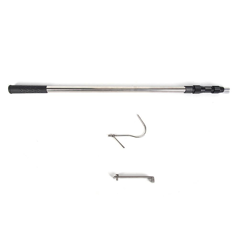 Car Accessories 1.9m Stainless Steel Telescopic Rod Convenient Long Hook Retrieval Push Pull Rod Universal Model