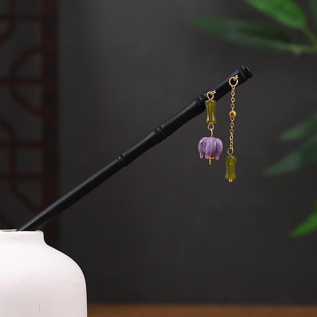 Chinese Style Hair Stick Hairpin Handmade Wood Headpiece Updo Hair Styling Tool for Women Girls Party Head Decor