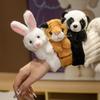 Cute Animal Tiger Rabbit Snapping Hand Ring Plush Toy Doll Capybara Raccoon Bracelet Children's Doll