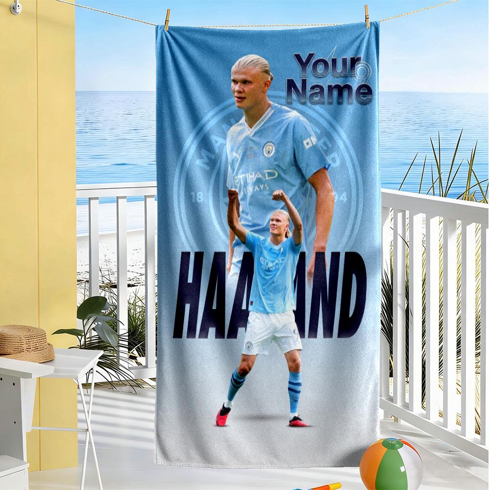 Haaland Customized Name Beach Towel Quick-Dry Soft Microfiber Suitable for Sports Travel Swimming Yoga Bathroom Beach And Pool
