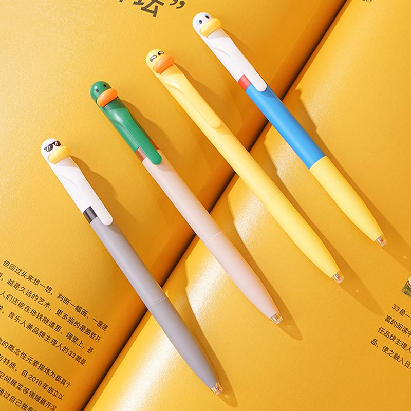 4Pcs Writing Pen, Cute And Funny Styling Pen Creative Rotating Gel Pen Chicken Pressing Gel Pen 0.5Mm Black Office Supplies