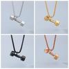 Titanium Steel Fitness Series Pendants Dumbbell Sports Necklace  Friends Birthday Gift