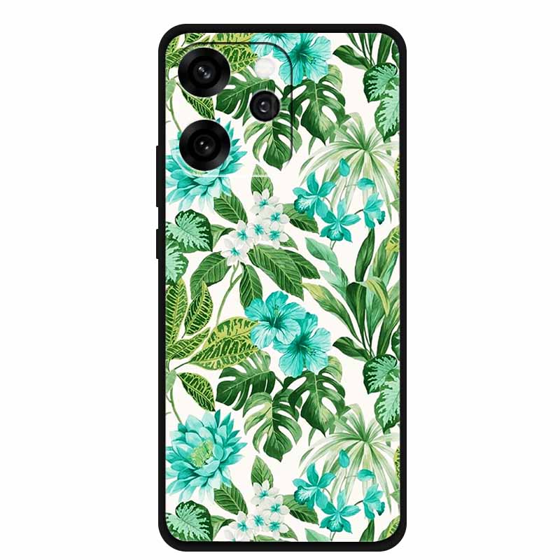 For Oppo Reno15 Phone Case TPU Soft Silicone Tech Style Case for Oppo Reno 15 Flower Heart-shaped Protector Cover PLW110 Coque