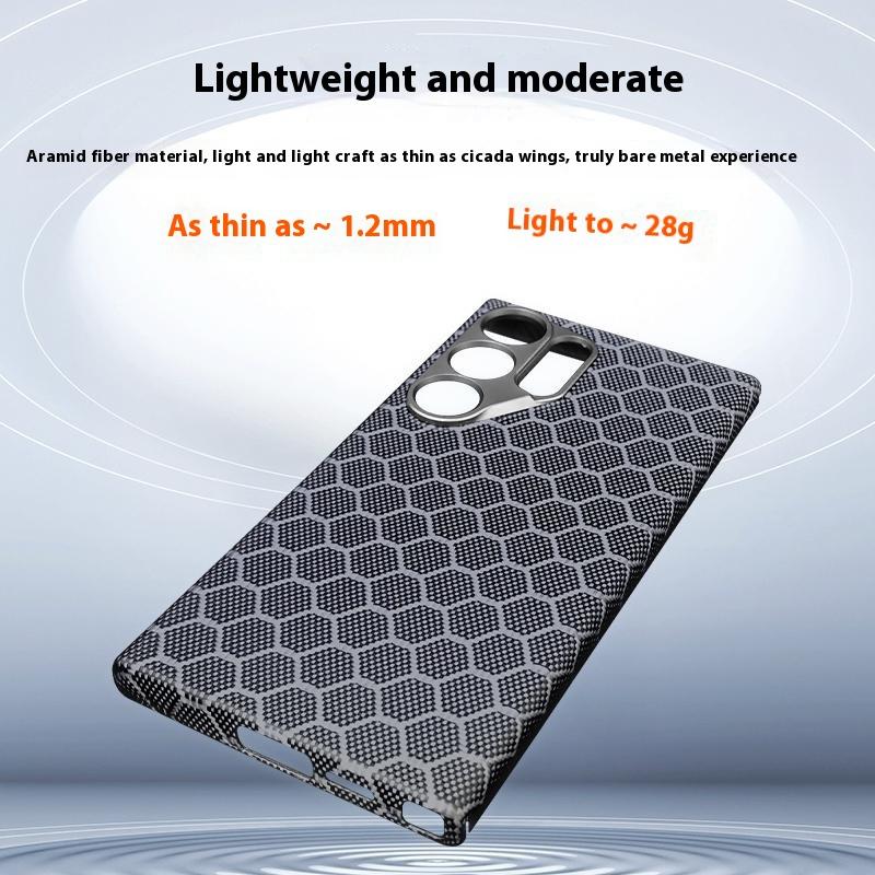 For Samsung Galaxy S24 Ultra Case Ultra Thin Aramid Fiber Honeycomb Texture Phone Cover
