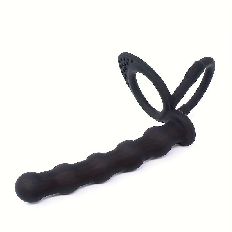 Adult Supplies Sex Toy Silicone Strap On Penis Butt Plug Anal Beads With Cock Ring Delay Ejaculation Wearable Dildo For Men Gay