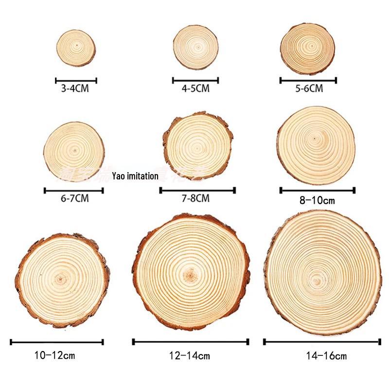 Round Wood Slices for DIY Projects and Decorations - Handmade with Growth Rings, Ideal for Painting and Photo Props