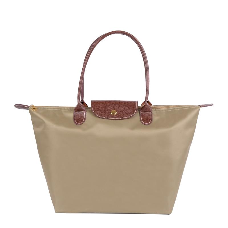 New Nylon Beach Tote Bag Fashion Womens Handbag Tote Oxford Shoulder Bags Female Waterproof Dumplings Folding Shopping Bag 2024