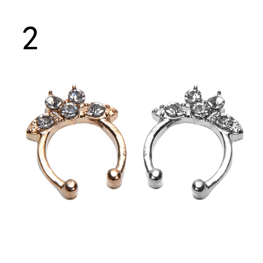 Fake Septum Clicker Unisex Nose Ring Non Piercing Hanger Clip On JewelrR/_yk