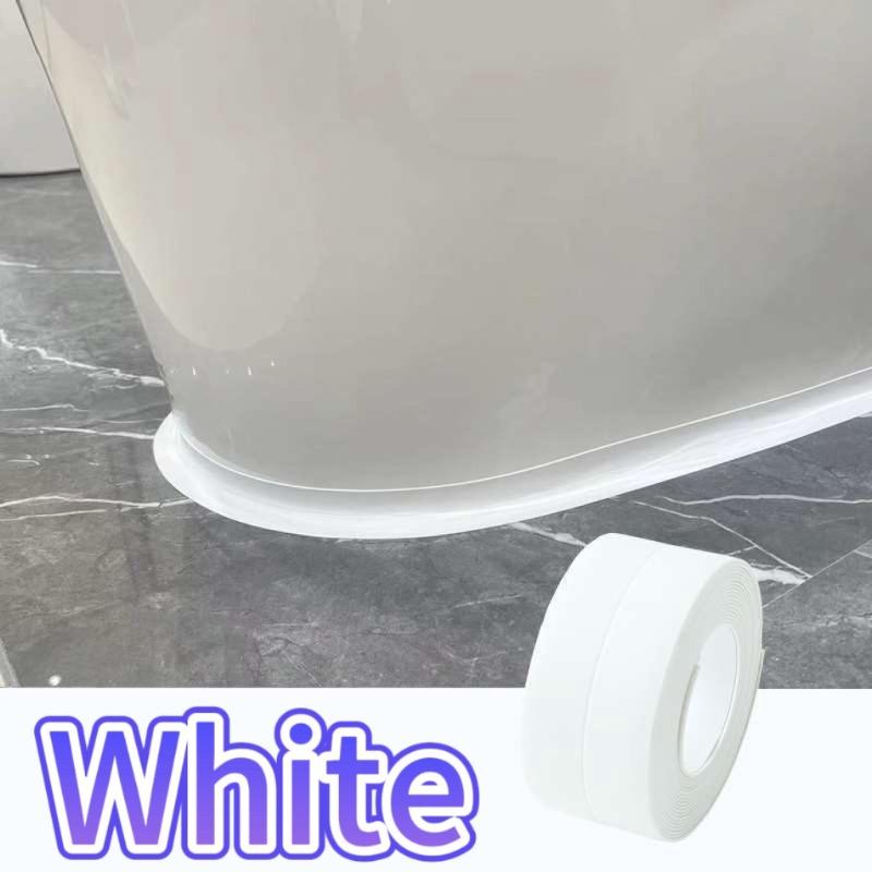 

PVC Waterproof Sealing Tape for Bathroom Bath Toilet Kitchen Caulk Tape Self Adhesive Waterproof Wall Sticker Mold Proof Tapes 1m&1rolls&2.2cm білий