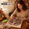 Autumn Faux Pearl Painting Kit Kit, DIY Pumpkin Turkey Art for Adults Sunflower 3D Wall Craft Handmade Fall Home Decor Easy Kits Kids