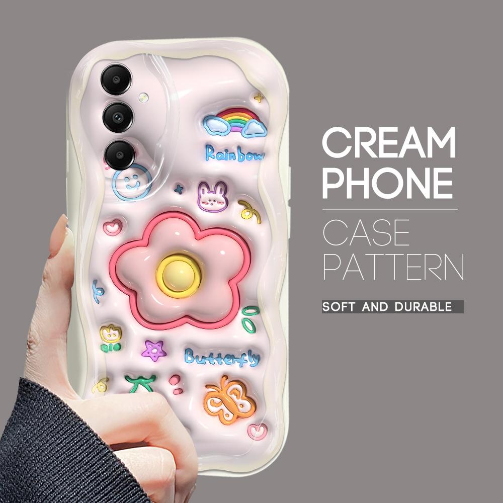 

Милый мультяшный узор, кремовая текстура, мягкий силиконовый чехол с волнистыми краями, чехол для телефона Samsung Samsung A06