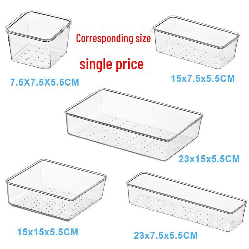 Transparent Plastic Drawer & Compartment Storage Box Set for Dressing Table Sundries
