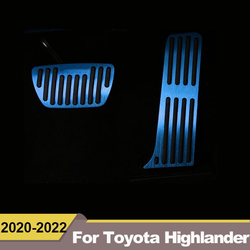 For Toyota Highlander Kluger XU70    Aluminum Car Accelerator Gas Pedal Brake Pedals Non-Drilling Cover Footrest Pad
