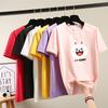 2025 Sommer Lässig locker Studenten T-Shirt junges Mädchen T-Shirts Harajuku niedlicher Cartoon-Druck Kurzarm T-Shirts Damen Y2k Tops