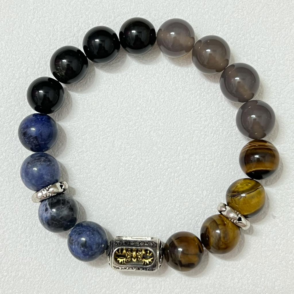 Natural Stone Beaded Bracelet for Men 12mm Round Beads Strand Bangle DIY Semi Precious Gemstone Jewelry Gifts