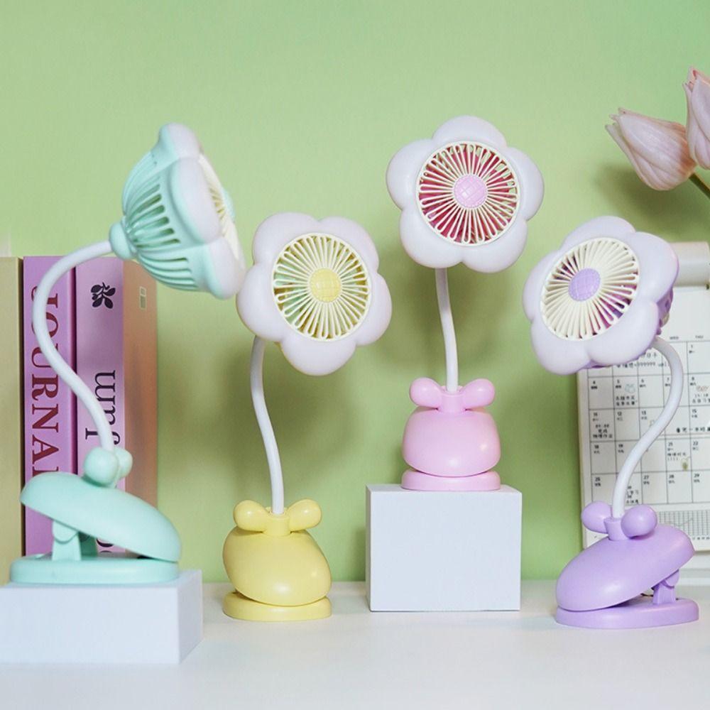 

Portable Small Electric Fan Mini Air Cooler Creative Flower Clip Fan Summer Gift фіолетовий