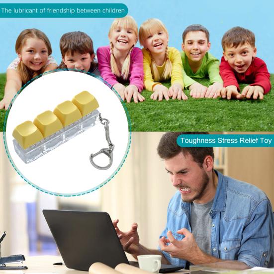 Mechanická klávesnice Fidget Přívěsek na klíče Úleva od stresu Úzkost Přenosná Cestovní Tichá Děti Dospělí 4 Klávesy Klávesnice Klikání Senzorická Klávesa Hračka