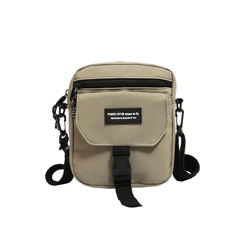 

New Japanese casual messenger bag male letters large capacity simple versatile lock shoulder bag contrasting color mobile phone оливковий колір